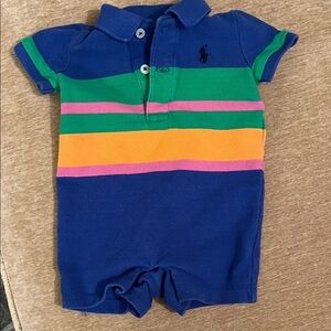 Polo by Ralph Lauren Blue Striped Kids Romper